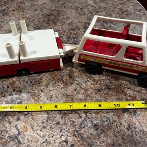 Fisher-Price Red  Toy family jeep  and trailer camper